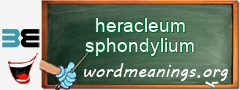 WordMeaning blackboard for heracleum sphondylium